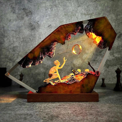 Epoxy resin demon lamp dark glow – Woodiny