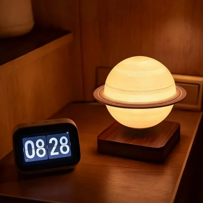 Magnetic levitating lamp planet orbit – Woodiny