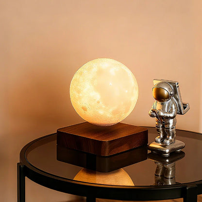 Ethereal orbit lamp walnut base – Woodiny