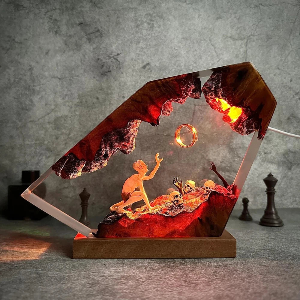 Demon Realm Epoxy Resin Night Light Lamp | Woodiny