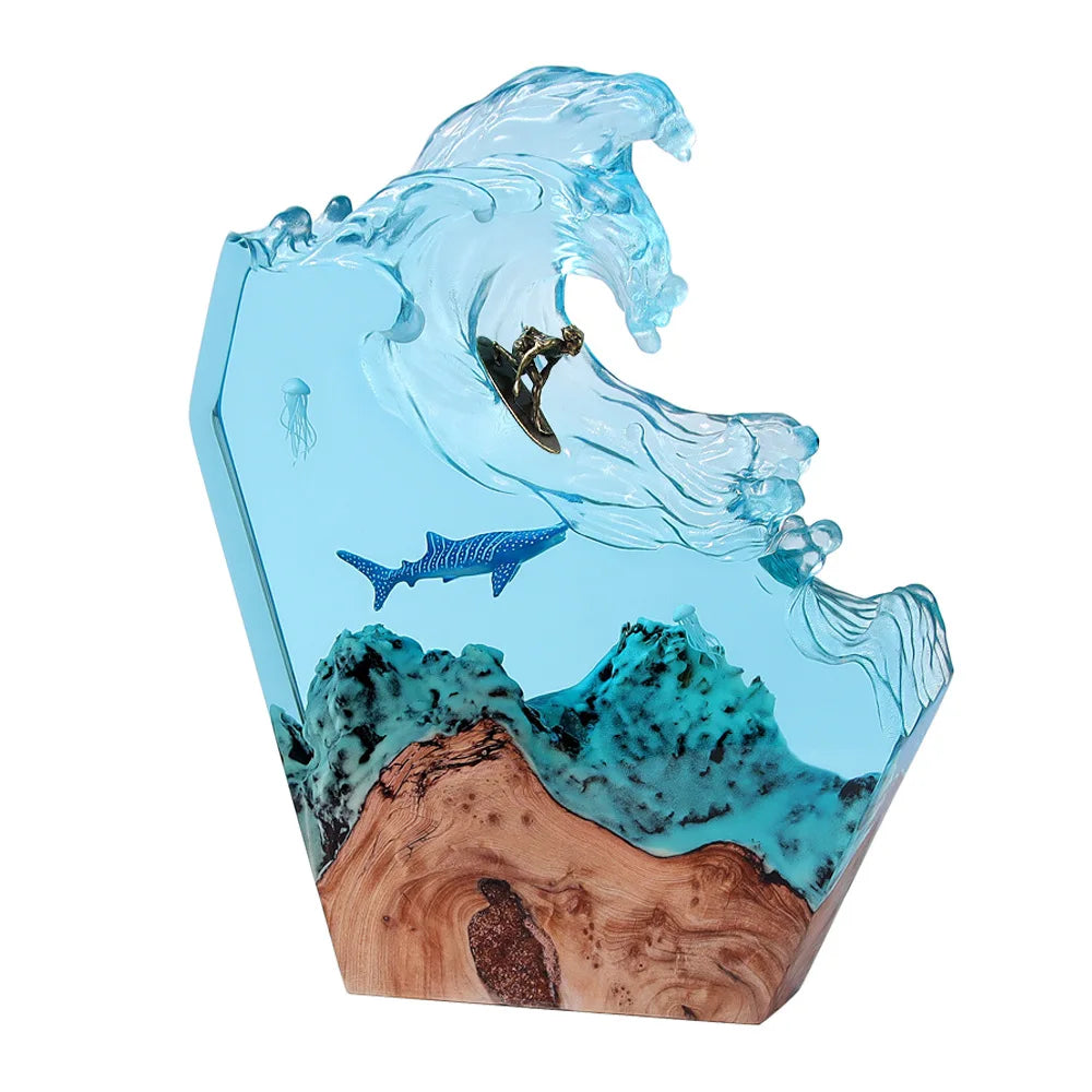 Ocean wave LED resin night light – Woodiny