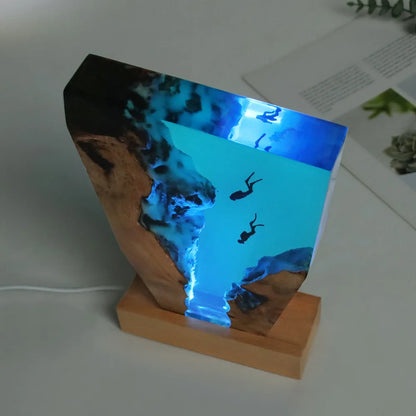 Deep sea LED night light detail – Woodiny