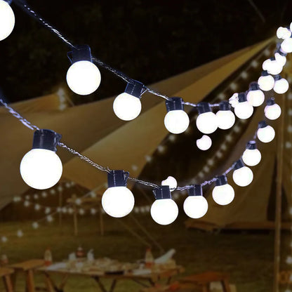 Waterproof solar string lights cold white – Woodiny
