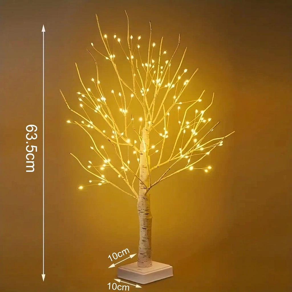 Glowing Birch Tree LED lamp with 144 warm white lights – Woodiny