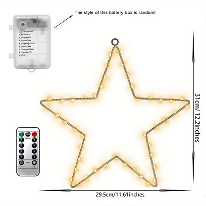 LED Christmas star dimensions 31 x 29.5 cm with battery box and remote