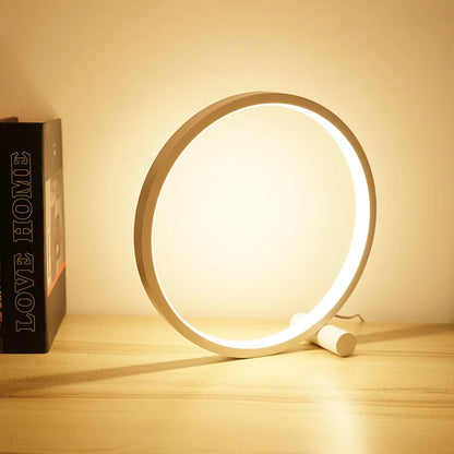 Halo nightstand lamp warm white glow – Woodiny