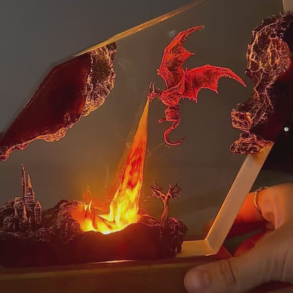 Fire Breath Dragon | Noční lampa z epoxidové pryskyřice